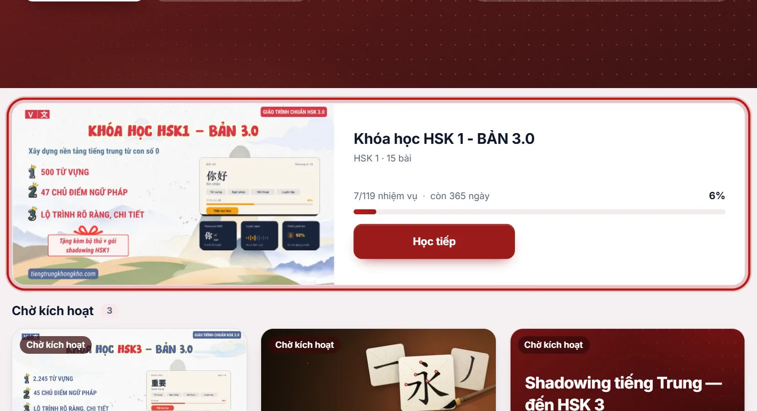 Thẻ lộ trình được khoanh